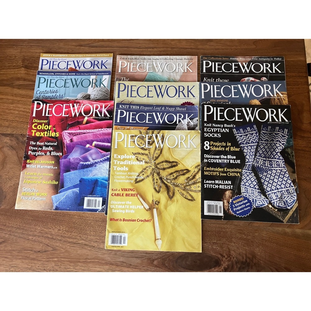 PieceWork Magazine Lot of 10 Knitting Needlework Embroidery Craft Issues
